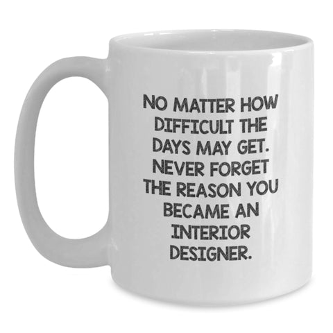 Image of Funny Inspirational Gifts from Men to Interior Designer Friends on Mother's Day Unique White Coffee Mug - Main