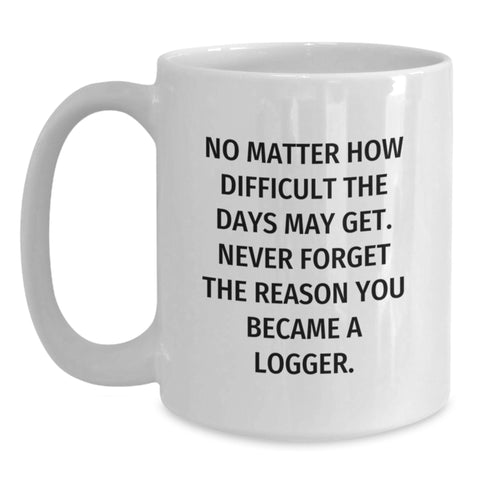 Image of Funny Logger Gifts from Family, Unique White Coffee Mug for Men, Motivational Christmas Unique Gifts from Family to Family - Never Forget The Reason You Became A Logger. - Main