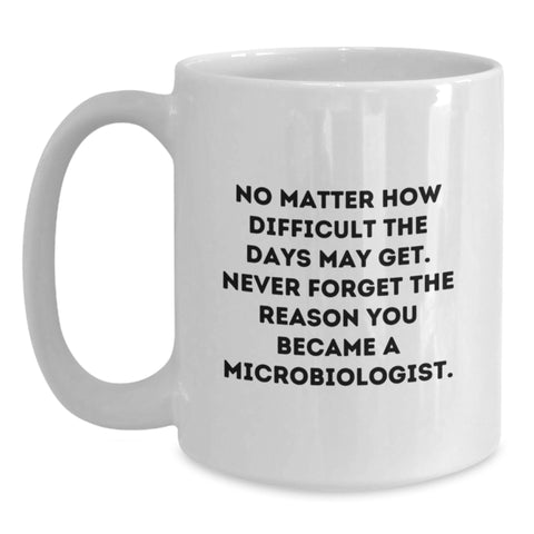 Image of Funny Inspirational Gifts from Family to Microbiologist Friends on Christmas Unique White Coffee Mug - Main