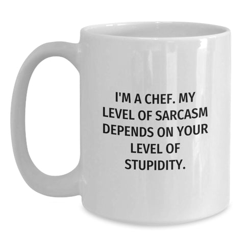 Image of Funny Chef Gifts from Friends, Gifts for Chef on Birthday, White Coffee Mug with Sarcasm Quote - Main