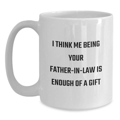 Image of Funny Father-in-law Birthday White Coffee Mug Gifts from Men - Main