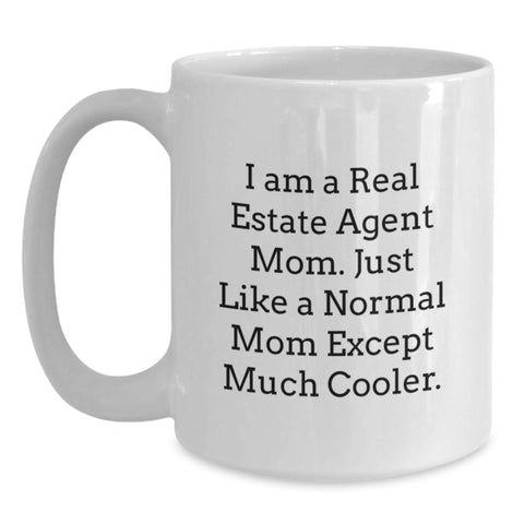 Image of Funny Real Estate Agent Gifts for Mom - White Coffee Mugs from Friends, Family, and Co-workers - Main
