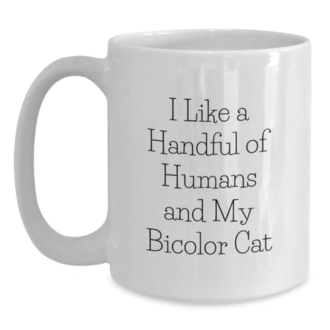 Image of Funny Bicolor Cat White Coffee Mugs Gifts for Friends and Family from Men, Unique Graduation Unique Gifts for Bicolor Cat Lovers - Main