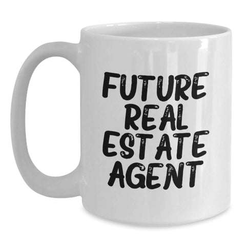 Image of Funny Real Estate Agent Gifts from Friends and Family for Graduation Unique Real Estate Agent White Coffee Mugs - Main