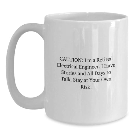 Image of Funny Electrical Engineer Gifts for Men - White Coffee Mug - Graduation Unique Gifts from Coworkers to Electrical Engineer Friend - Main