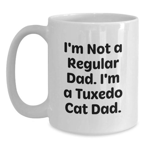 Image of Funny Tuxedo Cat Dad White Coffee Mugs for Friends and Family - Gifts from Men to Women, Christmas Unique Gifts for Tuxedo Cat Lovers - Main