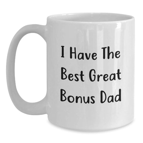 Image of Funny Bonus Dad Gifts from Men to Women Friends Coworkers Family - White Coffee Mug for Birthday Unique Presents - Main