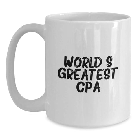 Image of World's Greatest Cpa Funny Gifts from Mom to CPA Graduation Unique White Coffee Mug, Perfect for CPA Exams and Office Decor - Main