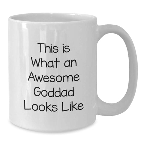 Image of Funny Goddad Gifts from Men for Birthday Unique Coffee Mugs White This Is What An Awesome Goddad Looks Like Ceramic - Additional
