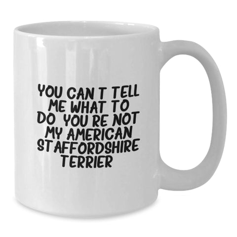 Image of Funny American Staffordshire Terrier Dog Gifts for Men from Women on Valentine's - White Coffee Mug - Additional