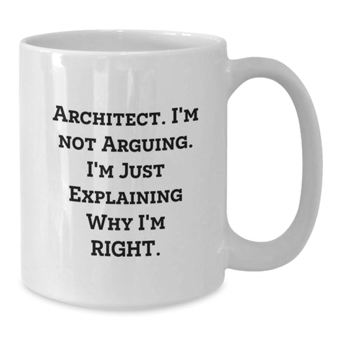 Image of Funny Architect Gifts, White Coffee Mug for Men Women, Christmas Unique Presents from Family Friends - Additional