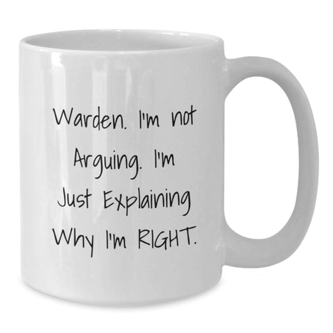 Image of Funny Warden Gifts for Friends, White Coffee Mug, Unique Christmas Unique Gifts from Men, Women, Family - Additional