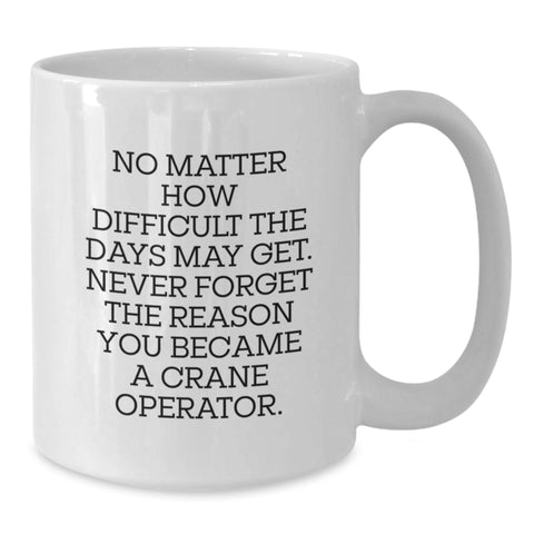 Image of Inspirational Gifts from Friends for Crane Operator Men - Funny Quote White Coffee Mug, Unique Christmas Unique Gifts for Men, Crane Operator Appreciation, Crane Operator Humor - Additional