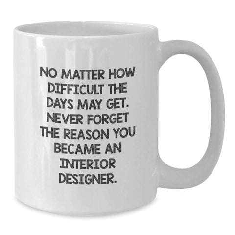 Image of Funny Inspirational Gifts from Men to Interior Designer Friends on Mother's Day Unique White Coffee Mug - Additional