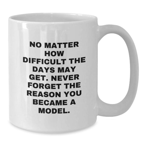 Image of Funny Model Quotes White Coffee Mug Gifts from Friends to Model, Birthday Unique Gifts for Model and Coffee Lovers, Funny White Coffee Mug - Additional