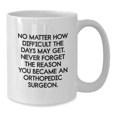 Image of Funny Inspirational Gift for Orthopedic Surgeon Men White Coffee Mug Never Forget Reason Became - Gifts from Family - Additional