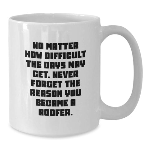Image of Roofer White Coffee Mug, Funny Quote, Gifts from Family for Men, Unique Mother's Day Unique Gifts - Additional