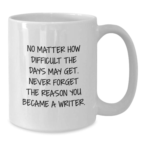 Image of Writer Inspirational Quote Funny White Coffee Mug Gifts for Him from Family, 11oz or 15oz Ceramic Mug for Writer Friends, Christmas Unique Gifts - Additional