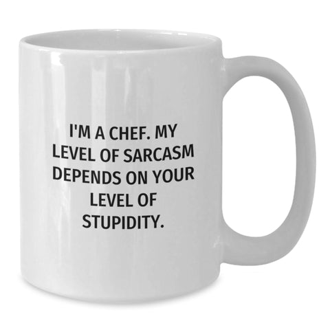 Image of Funny Chef Gifts from Friends, Gifts for Chef on Birthday, White Coffee Mug with Sarcasm Quote - Additional
