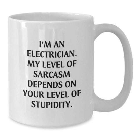Image of Funny Electrician Gifts for Men, White Coffee Mug, Perfect for Electrician Friends, Coworkers, Family - Unique Christmas Unique Gift from Men to Electrician - Additional
