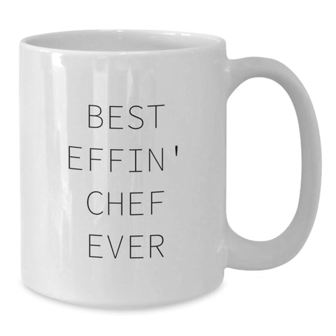 Image of Funny Chef White Coffee Mugs Gifts from Best Effin' Chef Ever for Men and Friends on Christmas Morning - Additional