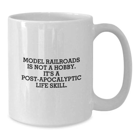 Image of Funny Model Railroads Birthday Unique Gift, Gifts from Family to Model Railroads Lover, White Coffee Mug - Additional