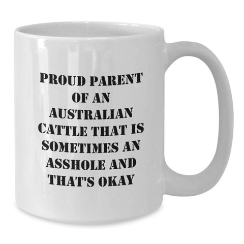 Image of Funny Aussie Cattle Dog Gifts for Men, White Coffee Mug, Christmas Unique Presents from Family - Additional