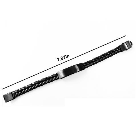 Image of Funny Sales Manager Gifts, Interlaced Leather Bracelet from Friends for Father's Day - 'Do Not Make Me Use My Sales Manager Voice' Quote - Image 2