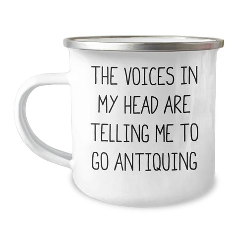 Image of Antiquing Adventures Camping Mug, Funny Quote Gifts from Friends to Family for Father's Day - Image 1