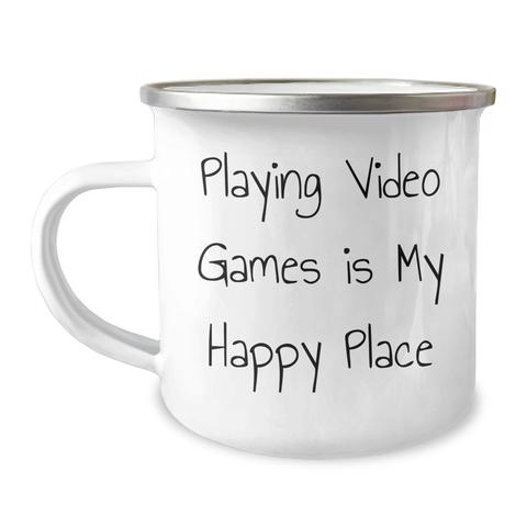 Image of Funny Gaming Mugs for Friends and Family - 'Playing Video Games Is My Happy Place' - Unique Gifts for Men and Women on Father's Day - Image 1