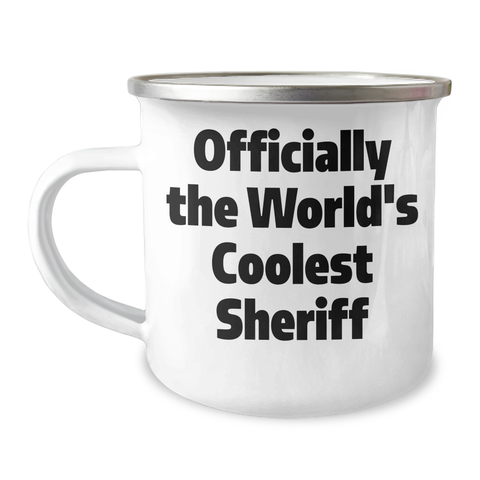 Image of Cool Sheriff Gifts for Men - 'Officially The World's Coolest Sheriff' Camping Mug, Perfect Graduation Unique Gifts from Friends or Family - Image 1