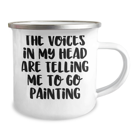 Image of Funny Painting Gifts for Men from Voices in His Head Camping Mug, Unique Father's Day Unique Gifts for Painting Enthusiasts - Image 2