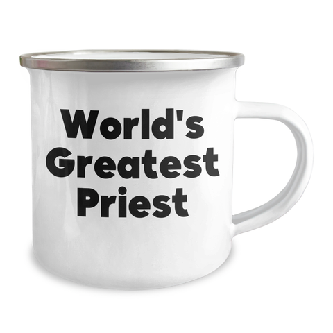 Image of World's Greatest Priest Funny Camping Mug Gifts from Family for Father's Day - Image 2