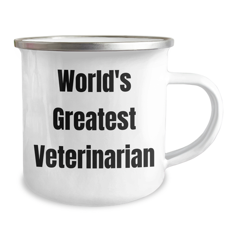 Image of Veterinarian Humor Camping Mug, 'World's Greatest Veterinarian' Quote, Unique Gifts from Family to Men, Women, for Mother's Day - Image 2