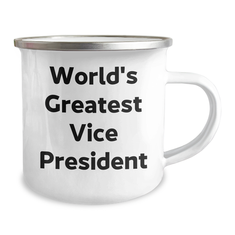 Image of Funny World's Greatest Vice President Gifts for Mom - 12 oz Camping Mug, Stainless Steel with Enamel Finish, Gifts from Men to Mom on Mother's Day - Image 2