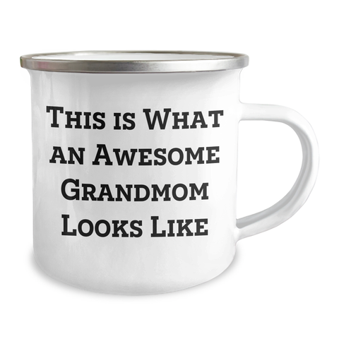 Image of Grandmom Camping Mug: This Is What An Awesome Grandmom Looks Like, Funny Quote from Gifts from Family to Grandmom for Graduation - Image 2