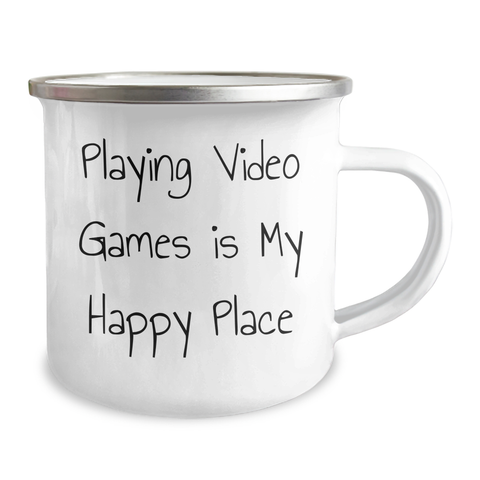 Image of Funny Gaming Mugs for Friends and Family - 'Playing Video Games Is My Happy Place' - Unique Gifts for Men and Women on Father's Day - Image 2
