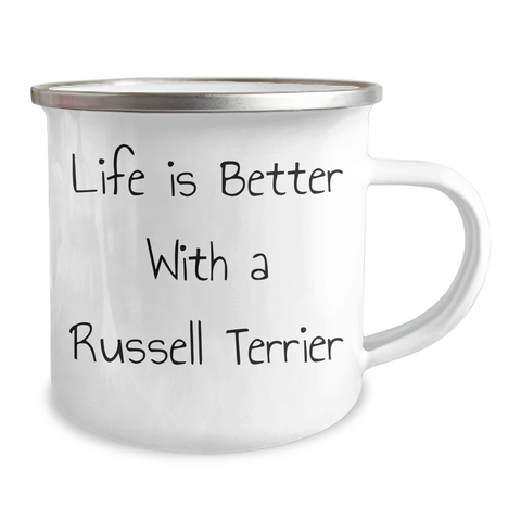 Image of Russell Terrier Dog Lovers Funny Camping Mug, Gift from Men to Russell Terrier Dog Owners on Father's Day - Image 2