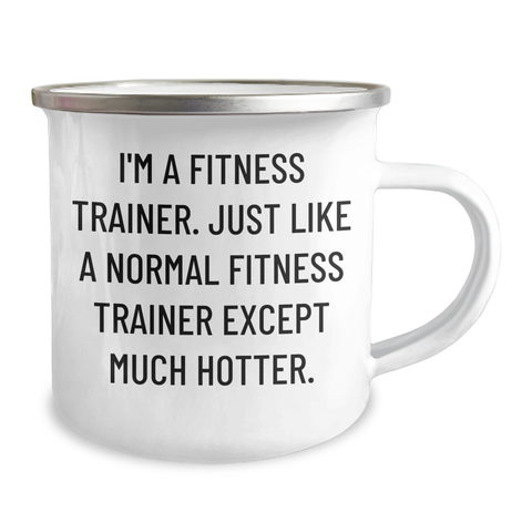 Image of Fitness Trainer Gifts from Friends - Funny Quote Camping Mug for Men or Women, Unique Graduation Gift for Fitness Trainers, 12 oz Stainless Steel with Enamel Finish - Image 2