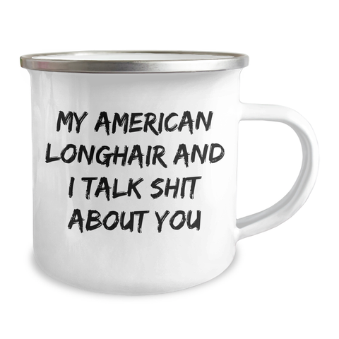 Image of Funny American Longhair Cat Camping Mugs Gifts from Friends for Graduation - Image 2