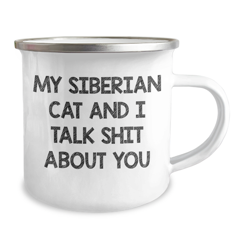 Image of Siberian Cat Lover's Camping Mug, Funny Quote Gifts from Family to Dad on Father's Day - Gifts for Men - Image 2
