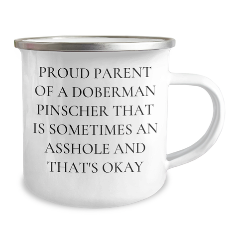 Image of Funny Doberman Pinscher Dog Gifts, Camping Mug for Proud Mom, Gifts from Family to Daughter - Mother's Day Unique Gifts for Doberman Lover - Image 2