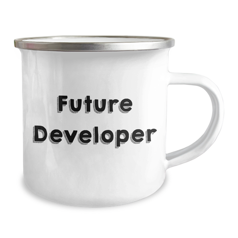 Image of Funny Developer Gifts: Future Developer Camping Mug, Inspirational Quote for Graduation, Gifts from Friends - Image 2