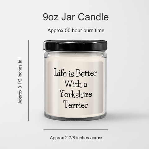 Image of Cute Yorkshire Terrier Dog Gifts for Dad | Unique Father's Day Unique Gifts from Wife | Yorkshire Terrier Dog Mom Gifts | 9oz Vanilla Soy Candle with Funny Quote - Image 3