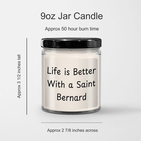 Image of Saint Bernard Dog Lover Gifts | 9oz Vanilla Soy Candle | Cute Saint Bernard Dog Gifts for Dog Lovers | Unique Father's Day Unique Gifts from Dog to Dad - Image 3