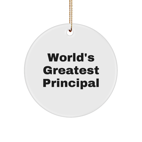 Image of World's Greatest Principal Circle Ornament Gifts from Men to Principal for Christmas - Image 1