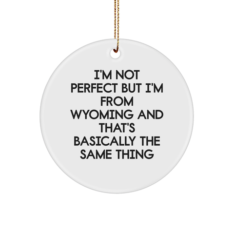 Image of Wyoming Circle Ornament, Funny Quote Gift for Wyoming Lovers, Christmas Memorable Present for Friends and Family - Image 1