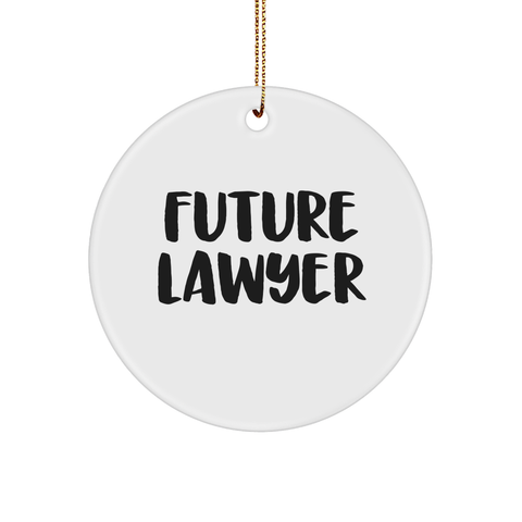 Image of Future Lawyer Gifts Lawyer Circle Ornament | Christmas Inspirational Gifts for Future Lawyer from Santa, Mom, Dad, Family, Friends - Image 1