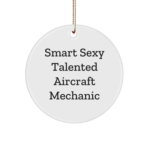 Image of Sexy Talented Aircraft Mechanic Funny Circle Ornament Gifts from Friends and Family for Christmas - Image 1