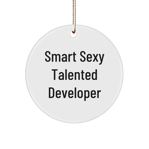 Image of Smart Sexy Talented Developer Christmas Circle Ornament, Gifts from Friends, Quote, Developer Gifts, Unique Christmas Unique Gifts - Image 1